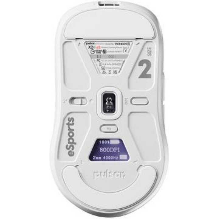 Pulsar PX2HES22 Rato para jogos sem fios com corcunda alta PAW3395 4K/8K polling OLED branco