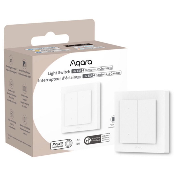 INTERRUPTOR DE LUZ PARA HOGAR INTELIGENTE H2/WS-K08D AQARA