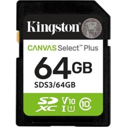Carte mémoire Kingston SDXC Canvas Select Plus 64 Go Classe 10 UHS-I V10