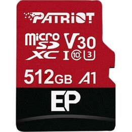 Cartão microSDXC Patriot EP V30 A1 512 GB 90 MB/s Classe 10 U3 V30 com adaptador SD