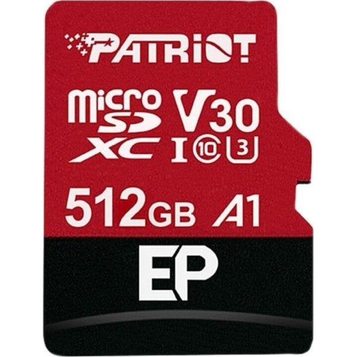 Tarjeta microSDXC Patriot EP V30 A1 512 GB 90MB/s Clase 10 U3 V30 con adaptador SD