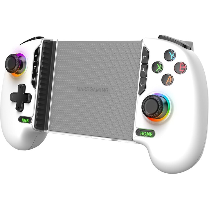 Mars Gaming MGPXPro Bluetooth Gamepad BT+USB Multiplataforma Hall Effect Branco