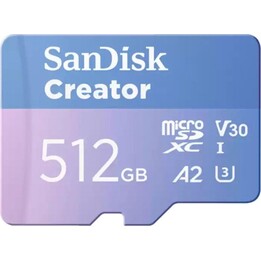 SanDisk Creator microSDXC UHS-I 512 Go avec adaptateur, bleu