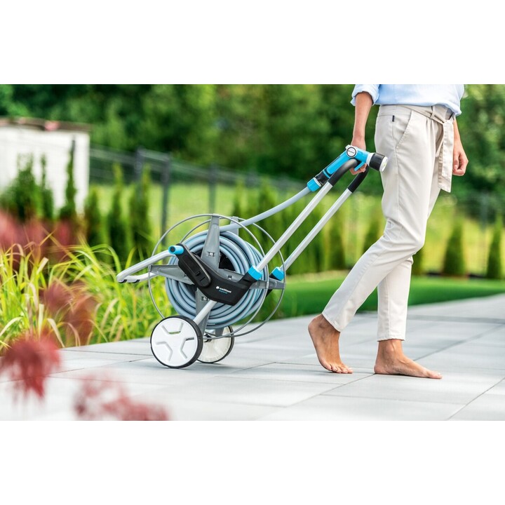 CELLFAST 55-050 EXPLORER Garden Hose Reel 1/2" 60m Reel Drum Black, Blue, Grey