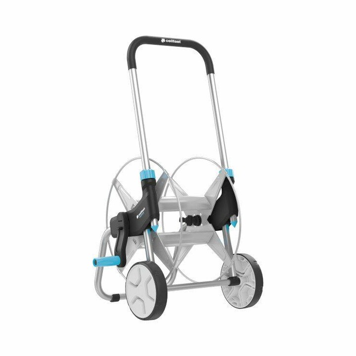 CELLFAST 55-050 EXPLORER Garden Hose Reel 1/2" 60m Reel Drum Black, Blue, Grey