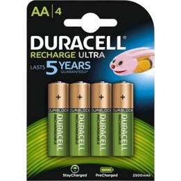Pack 4x AA Rechargeable Duracell 2500 mAh HR06-P