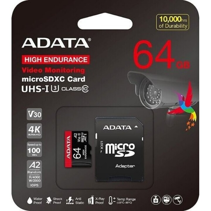 ADATA AUSDX64GUI3V30SHA2-RA1 64GB MicroSDXC UHS-I Flash Memory, Class 10