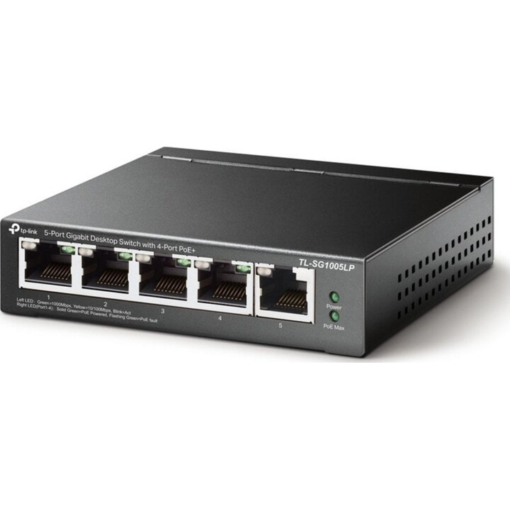 Switch TP-Link TL-SG1005LP 5 portas Gigabit com 4 portas PoE