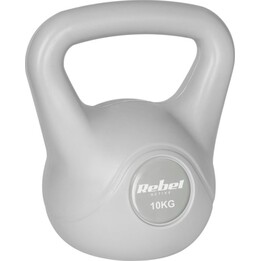 Kettlebell REBEL ACTIVE, cinza betuminoso, 10 kg