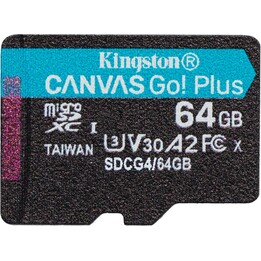 Scheda di memoria Kingston Canvas Go Plus microSDXC Gen4 200MB/s A2 U3 V30 64GB
