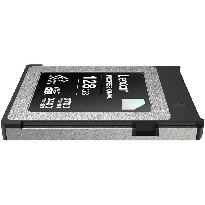 Scheda Lexar Professional CFexpress 4.0 Type-B da 128GB, velocità di lettura fino a 3700 MB/s, scrittura fino a 3400 MB/s. Vpg 