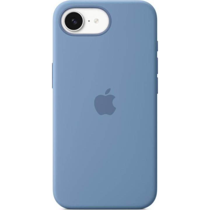 Capa de silicone azul inverno Apple iPhone 16e, microfibra e silicone reciclado, 6,1 ″