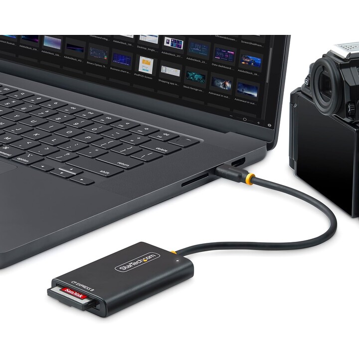 Leitor de Cartões Compactos de Alumínio 10Gbps Startech USB-C CFexpress Tipo B, Preto
