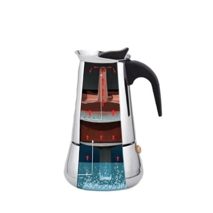 Cafeteira italiana Bialetti Brikka 0,1 L, preta, aço inoxidável