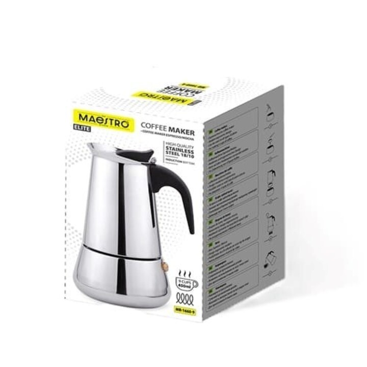 Bialetti Brikka Italian Coffee Maker 0.1 L Black, Stainless Steel