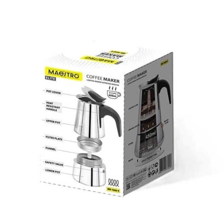Bialetti Brikka Mokka-Kanne 0,1 l Schwarz, Edelstahl