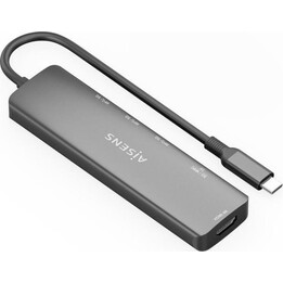 USB Typ-C Kupplung Aisens ASUC-6P024-GR- 1xHDMI- 3xUSB- 1xKartenleser- Gray
