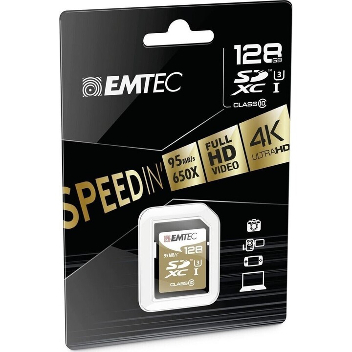 Cartão EMTEC 128GB UHS-I U3 V30 Speedin Pro