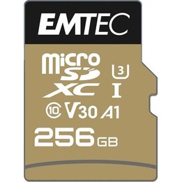 Carte EMTEC M256GB UHS-I U3 V30 A1 SpeedIn Pro + Adaptateur