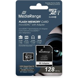 Card Mediarange MicroSD 128GB UHS-1 CL.10 INKL.