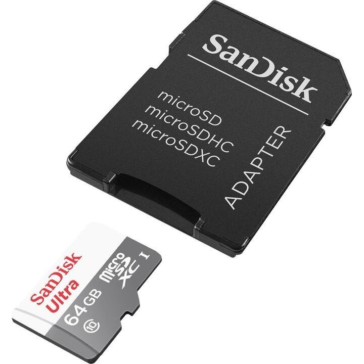 Tarjeta microSD 64GB Sandisk Ultra Clase 10 Adaptador