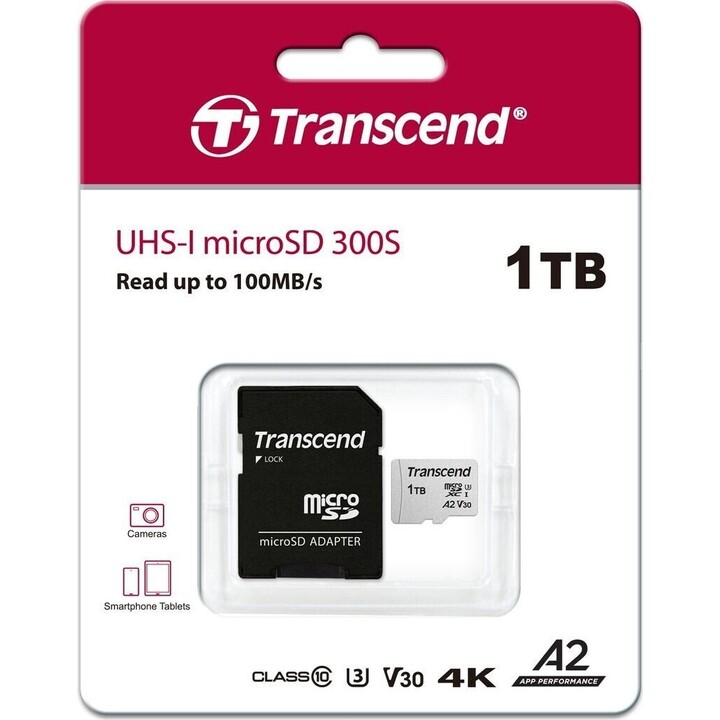microSD Card 1TB Transcend SDXC USD300S-A w/Adapter