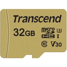 MicroSD Card 32GB Transcend SDHC USD500S com adaptador