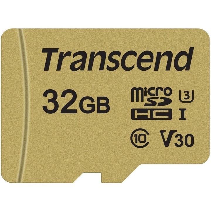 microSD Card 32GB Transcend SDHC USD500S w/Adapter