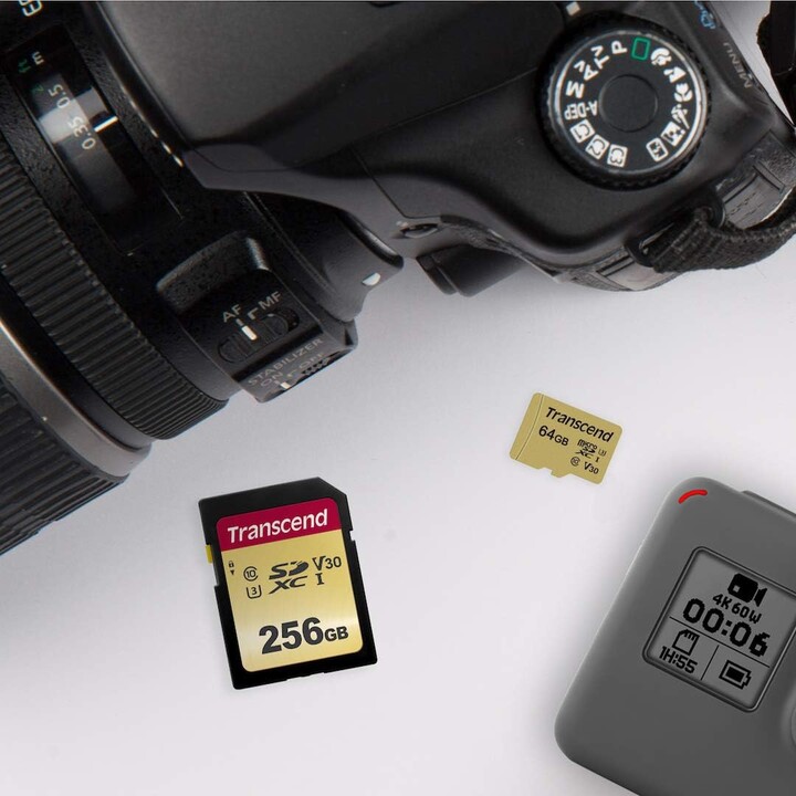 Carte 64 Go Transcende SDXC SDC500S 95/60 MB / S
