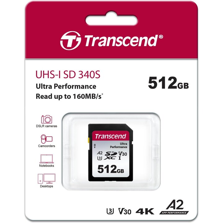Tarjeta 512GB Trascend SDXC SDC340S 160/90 MB/S