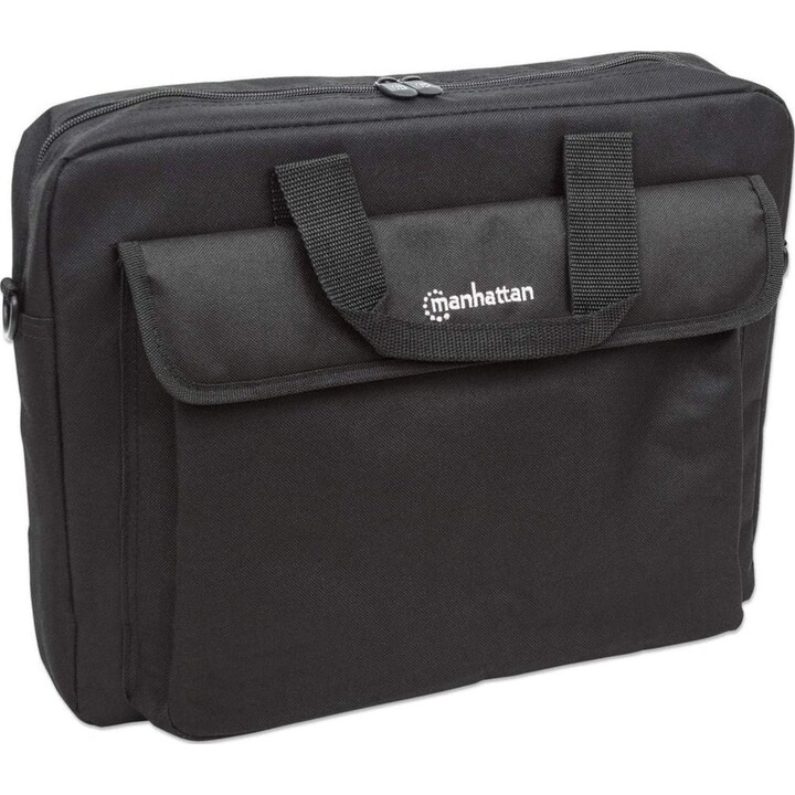 Manhattan London 15.6" Top Load Laptop Briefcase, Black
