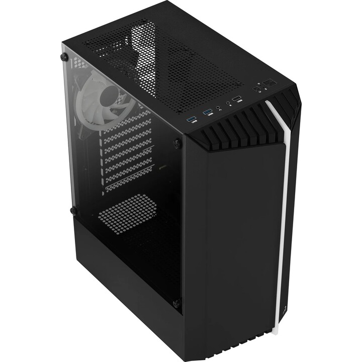 Aerocool Bionic G-V2 Tg Gaming PC Gehäuse, Schwarz, gehärtetes Glas