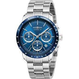 Zeppelin 8878MB-3 New York Chronograph Watch Navy Blue/Stainless Steel