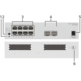 Huawei S210-8p2j (8 x 10/100/1000base-t-Anschlüsse (128 W PoE+), 2 x 2,5-GE-SFP-Anschlüsse, mit 1 x 220-V-Netzteil, lüfterlos)