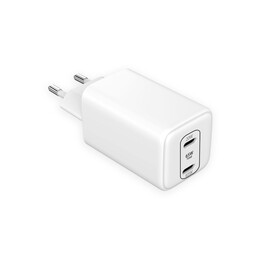 Adaptador de energia duplo USB-C GaN de 65 W, QC 3.0 e PD, para todos os iPhones, iPads e outros dispositivos USB-C, potência de