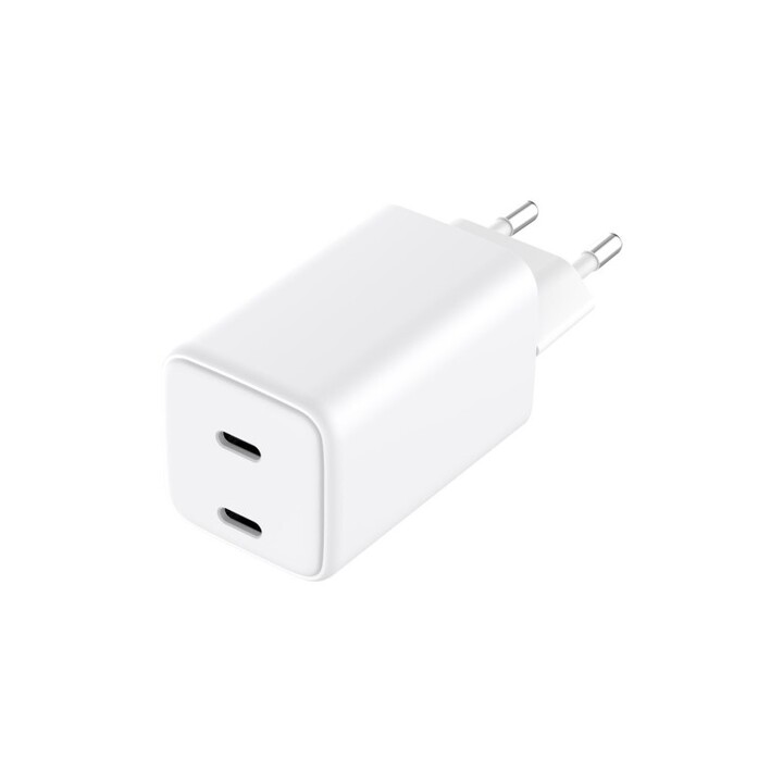 USB-C GaN Dual-Netzteil 65 W, QC 3.0 & PD, für alle iPhones, iPads und andere USB-C-Geräte, variable Ladeleistung (max. 65 W