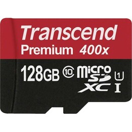 Transcend Premium Flash Memory Card, 300x microSDXC 128 GB (TS128GUSDU1)