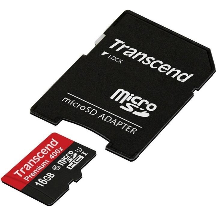 MicroSD Card 16GB Transcend SDHC UHS1 com adaptador