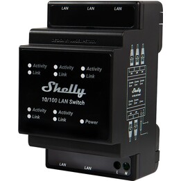 Shelly DIN-Rail 5-Port 10/100 Ethernet LAN Switch Compact Network Expander