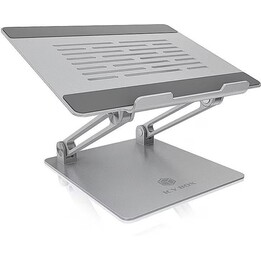ICY BOX IB-NH300 Suporte de alumínio ajustável para computador portátil 17" Max 3kg Prata Antiderrapante Ventilado Z-Design