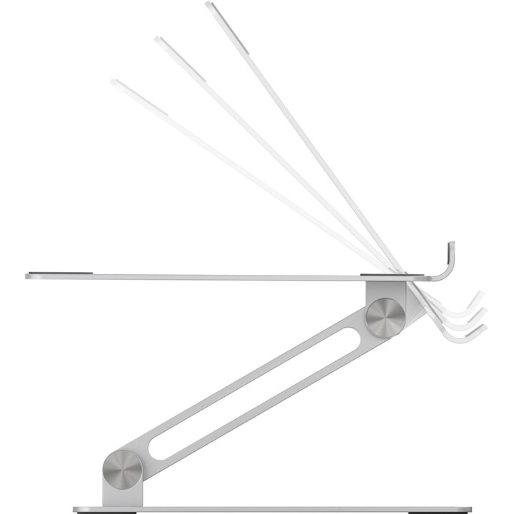 ICY BOX IB-NH300 Verstellbarer Aluminium Laptop-Ständer 17" Max 3kg Silber Rutschfest Belüftet Z-Design