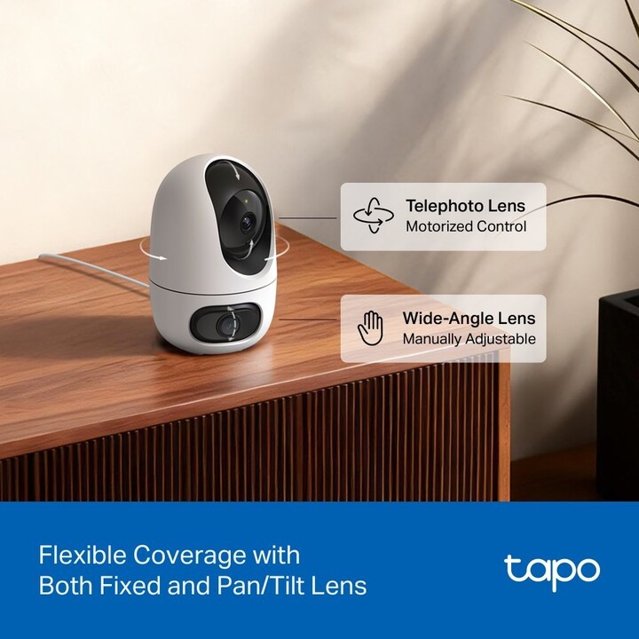 TP-LINK TAPO C245D 2K Dual Lens Pan/Tilt AI Security Camera 340° Pan 70° Tilt Smart Tracking Night Vision