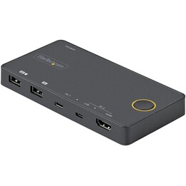 Startech Commutateur KVM hybride USB-C/USB-A HDMI à 2 ports 4K60Hz moniteur unique alimenté par bus Thunderbolt