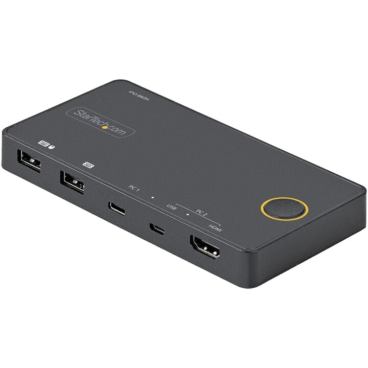 Startech 2-Port Hybrid USB-C/USB-A HDMI KVM Switch 4K60Hz Einzelmonitor Bus-Powered Thunderbolt