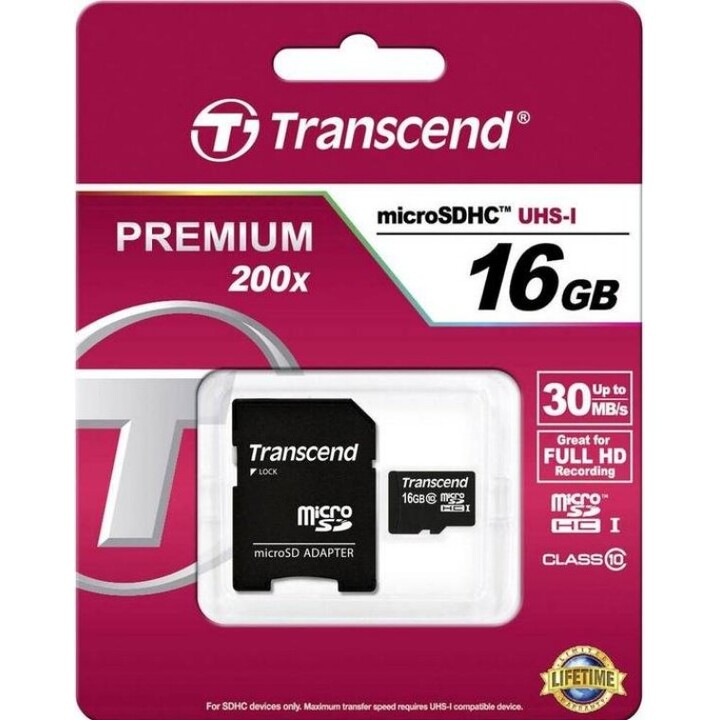 Transcend 16GB Class 10 microSDHC-Karte, 20 MB/s und NAND-Speicher
