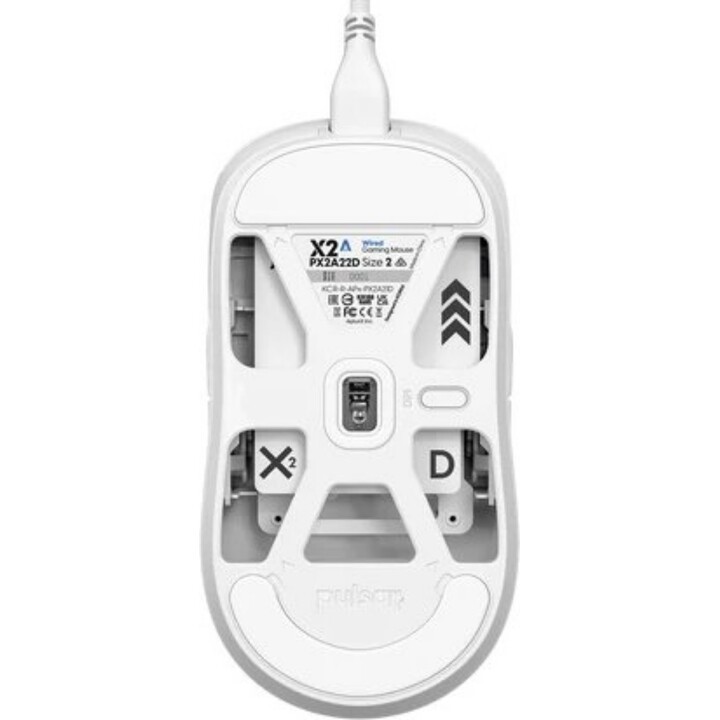 Pulsar X2A Wired PX2A22D Weiß Ambidextrous Ultralight Gaming Maus Medium PAW3395 26000 DPI 650 IPS Optische Schalter 