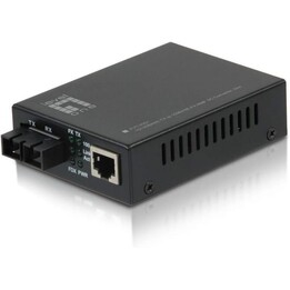 Level One FVT-2001 Conversor de Média de Fibra 10/100Base-TX RJ45 para 100Base-FX MMF SC 2km 1310nm LFP DIP Switches
