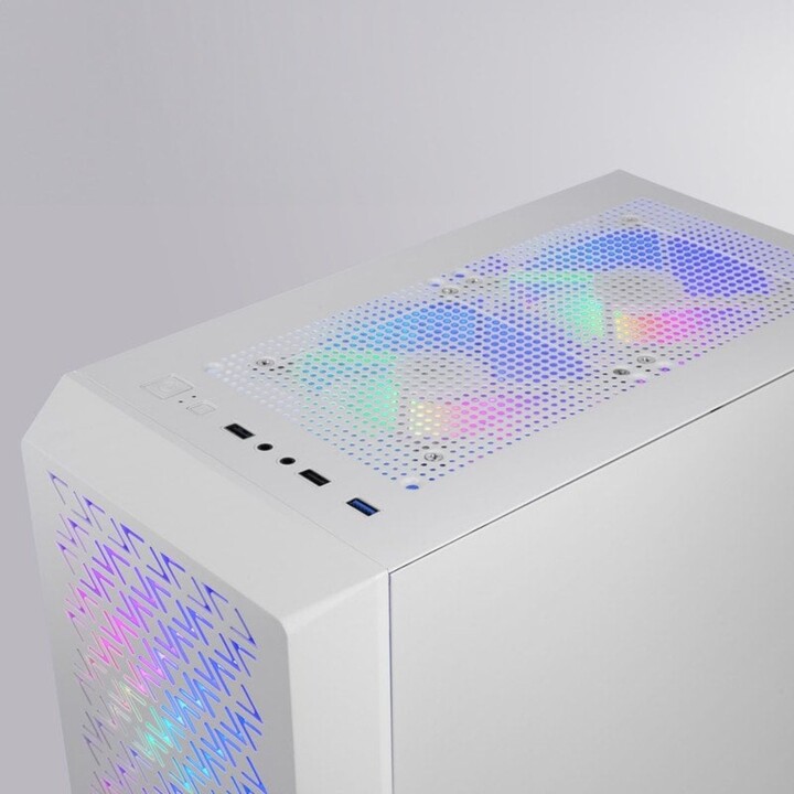 Torre PC Mars Gaming MC-GEO Caja Gaming ATX 4x Ventiladores FRGB 12cm Frontal Mesh Cristal Templado Blanco