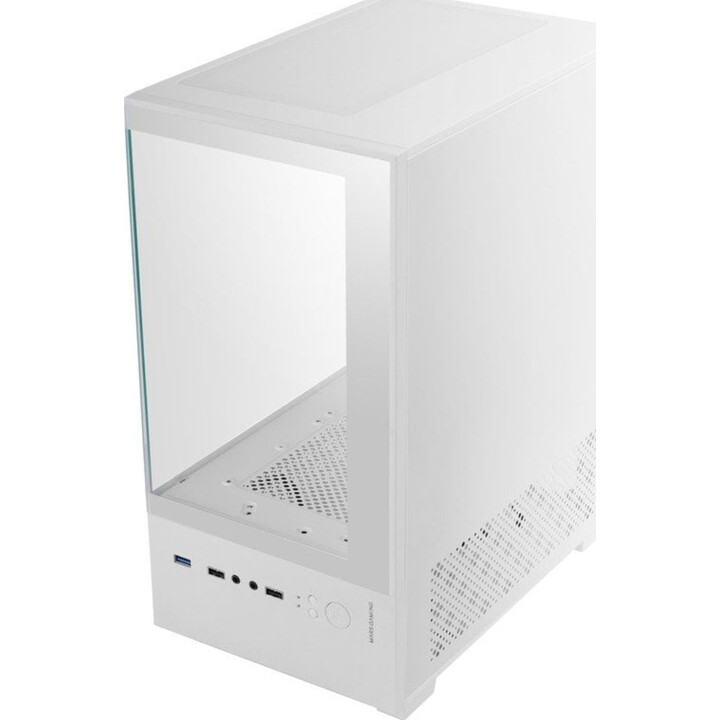 Mars Gaming Mc-se2 PC Tower Microatx Gaming-Gehäuse aus gehärtetem Glas, 120 mm Zweikammer-FRGB-Lüfter, Weiß