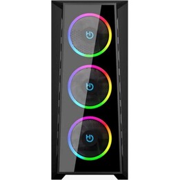 Boîtier Tour PC Hiditec MH12 Verre E-ATX ARGB 4 Ventilateurs Verre Trempé USB-C Noir